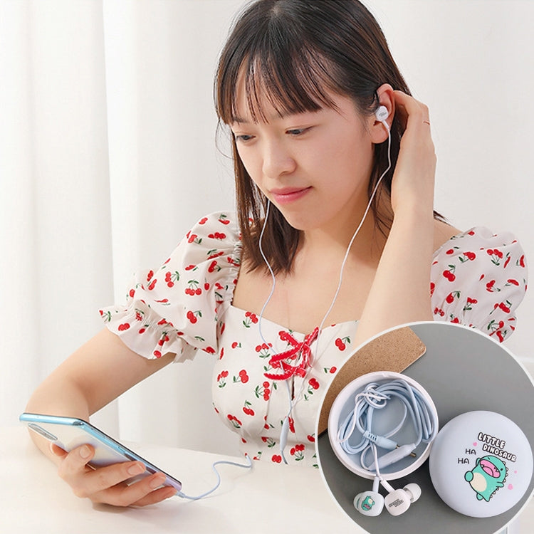 2 Pares de Auriculares In-Ear com Padrão de Desenho Animado e Graves Potentes, Auriculares Com Fios Universais com Microfone, Branco, Rosa, Preto, Azul Claro