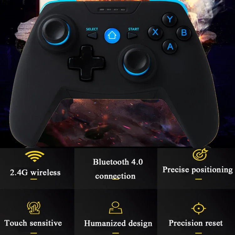 Comando de Jogo Sem Fios CX-X1 2.4GHz + Bluetooth 4.0 para Android / iOS / PC / PS3, Comando Simples (Azul), Comando + Suporte (Azul), Comando + Suporte + Recetor (Azul)