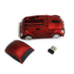 CM0010B Rato Sem Fios em Forma de Carro 1200 DPI 3 Teclas, Amarelo, Vermelho, Azul, Preto