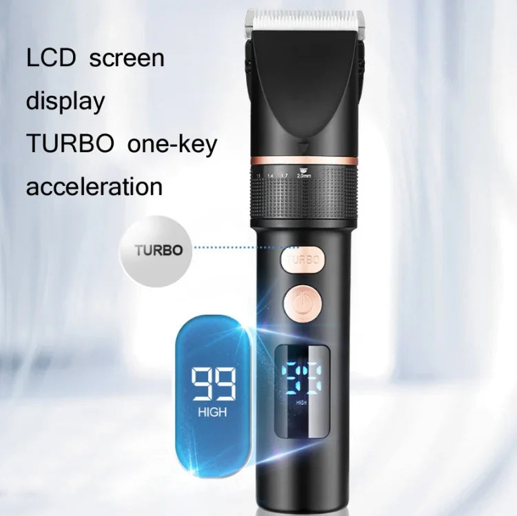 Aparador de Cabelo Elétrico TURBO para Homens com Ecrã Digital LCD
