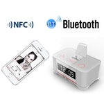 Base de Carregamento A8 Altifalante Bluetooth NFC com Despertador, Ficha US, Ficha UK, Ficha EU