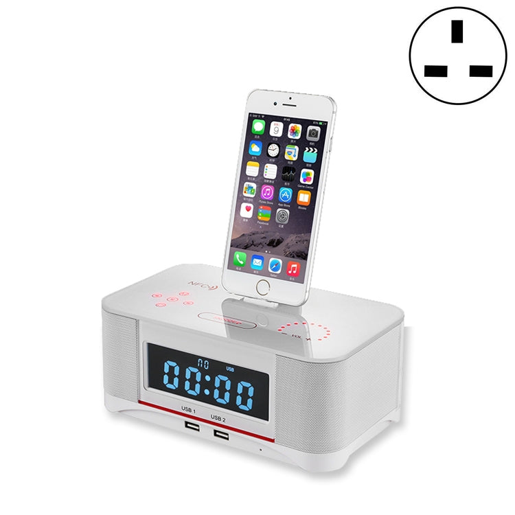 Base de Carregamento A8 Altifalante Bluetooth NFC com Despertador, Ficha US, Ficha UK, Ficha EU