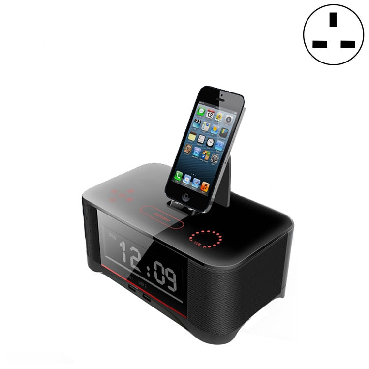 Base de Carregamento A8 Altifalante Bluetooth NFC com Despertador, Ficha US, Ficha UK, Ficha EU