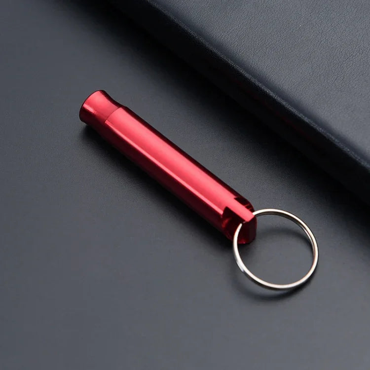 Conjunto de 6 apitos multifuncionais para porta-chaves, pendente para homem, apito vermelho, apito preto