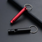 Conjunto de 6 apitos multifuncionais para porta-chaves, pendente para homem, apito vermelho, apito preto