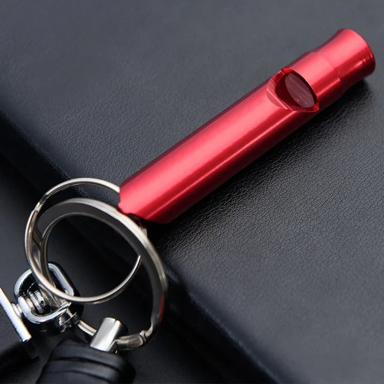 Conjunto de 6 apitos multifuncionais para porta-chaves, pendente para homem, apito vermelho, apito preto