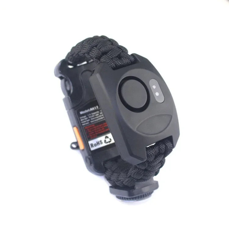 Pulseira Alarme Relógio com Corda Trançada Multifuncional para Guarda-chuva, Pulseira de Sobrevivência ao Ar Livre