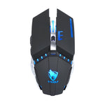 Rato sem fios recarregável silencioso para escritório e jogos T-WOLF Q15, 6 botões, 1600 DPI, luz respiratória de 7 cores, preto tecnológico, preto estrelas, branco pérola