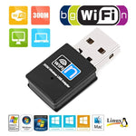 Placa de Rede Sem Fios Mini USB RTL8192EU 300Mbps