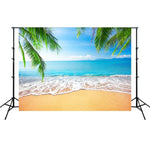 Tecido Fotográfico de Vista para o Mar com Palmeira de 2,1m X 1,5m