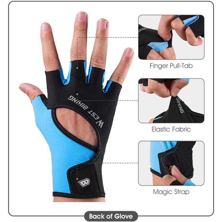 Luvas para ciclismo WEST BIKING YP0211217, palma em silicone, respiráveis, para treino de fitness, proteção de pulso, M, L, XL