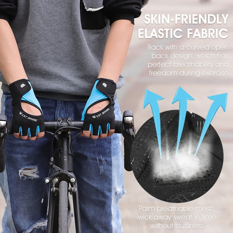 Luvas para ciclismo WEST BIKING YP0211217, palma em silicone, respiráveis, para treino de fitness, proteção de pulso, M, L, XL