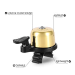 Campainha de cobre para bicicleta WEST BIKING YP0706048, campainha mini para bicicleta de montanha, campainha WEST BIKING para bicicleta (Preto), campainha WEST BIKING para bicicleta (Dourado)