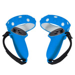 2 Conjuntos de Capa Protetora de Silicone para Comando GS092, Anti-queda e Anti-perda, Capa Completa para Oculus Quest 2, GS092 Azul, GS092 Preto