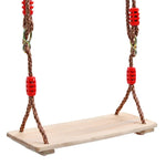 Baloiço de Madeira para Adultos e Crianças, Interior e Exterior, com Quatro Tábuas, Entrega de Cor Aleatória (Vermelho), Madeira