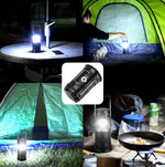 Luz de Tenda LED Solar Recarregável para Campismo, Lanterna Multifuncional Esticável, Suporta Saída USB, Solar + Ficha EU