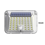 Luz Solar de Parede para Jardim com Iluminação em Quatro Lados, Luz Solar com Indução de Corpo Humano, Impermeável para Exterior, 90 LED