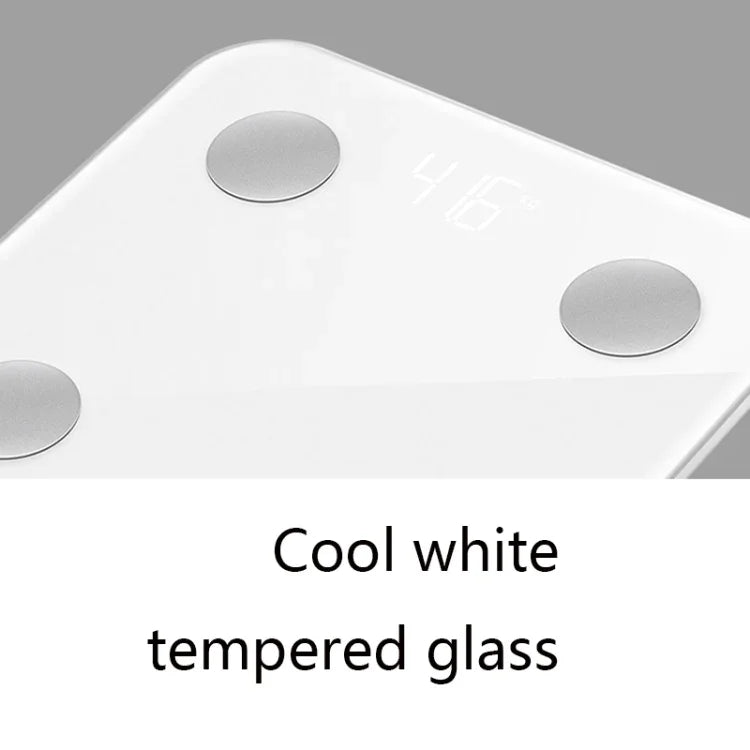 Balança Eletrónica Inteligente para Gordura Corporal 8066, Balança Doméstica Bluetooth, Estilo a Pilhas (Branco), Estilo com Carregamento (Branco)