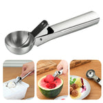 Colher de Aço Inoxidável para Gelado, Colher de Sobremesa, Concha para Gelado, 4 Peças em Aço Inoxidável