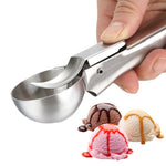 Colher de Aço Inoxidável para Gelado, Colher de Sobremesa, Concha para Gelado, 4 Peças em Aço Inoxidável