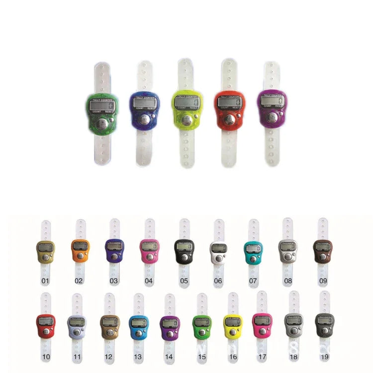Contador Manual de Dedo de Plástico 10 PCS Estilo Anel Mini Contador Eletrónico, Entrega de Cor Aleatória, 10PCS Cor Aleatória