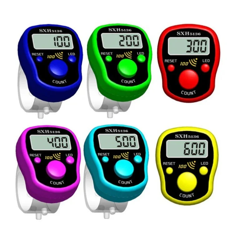 Contador Eletrónico LED Luminoso com Função de Lembrete Sonoro Após Cem, Entrega de Cor Aleatória, 4PCS Luminosos