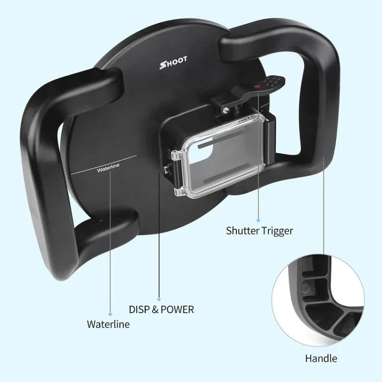 Capa Transparente para Lente de Câmara de Mergulho Subaquático com Porta Dome SHOOT XTGP559 Para GoPro HERO9 Black, Para GoPro HERO9 Black