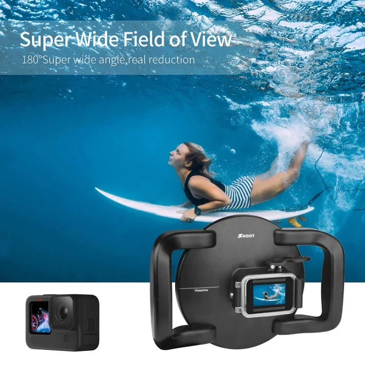 Capa Transparente para Lente de Câmara de Mergulho Subaquático com Porta Dome SHOOT XTGP559 Para GoPro HERO9 Black, Para GoPro HERO9 Black