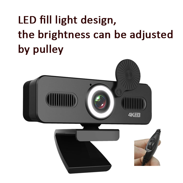 Câmara de Computador de Alta Definição em Rede, Sem Driver, com Luz Embelezadora e Microfone Omnidirecional, Comprimento do Cabo: 1,8m, 1080P, 2K, 4K