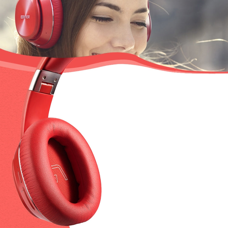 1 Par Almofadas de Espuma em Pele Proteica para Auscultadores Edifier W820BT / W808BT / K815 / K815PG1 / H840 / K800 / K830, Preto, Cinzento, Vermelho