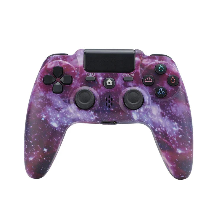 Comando de Jogo Sem Fios ZR486 para PS4, Branco, Preto, Burst, Roxo Céu Estrelado
