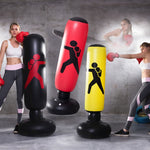 Coluna de Boxe Vertical Inflável Reforçada para Fitness Adultos e Crianças, Saco de Boxe Inflável Anti-Queda para Desabafo, 1,6m Amarelo, 1,6m Vermelho, 1,6m Preto