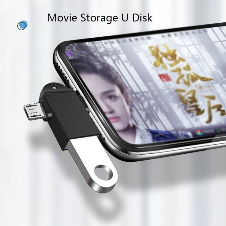 10 UNIDADES LI-09 Adaptador OTG Multifuncional USB 3.0 Fêmea para USB-C / Tipo-C + Micro USB Macho com Cordão, Preto, Dourado, Prateado, Rosa Dourado
