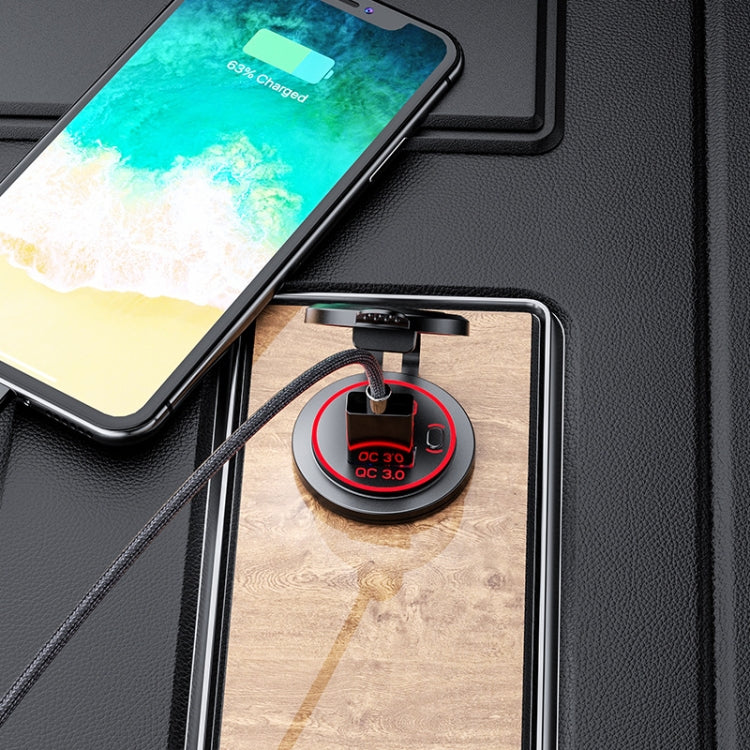 Car Motorcycle Ship Modified USB Charger Waterproof PD + QC3.0 Fast Charge, Blue Light With Terminal, Red Light With Terminal, Green Light With Terminal, Blue Light With 60cm Line, Red Light With 60cm Line, Green Light With 60cm Line