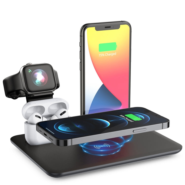 Base de Carregamento e Suporte para Telemóvel HQ-UD17 4 em 1 Carregador Sem Fios para iPhone, iWatch, AirPods e Outros Telemóveis Android, HQ-UD17
