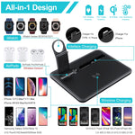 Base de Carregamento e Suporte para Telemóvel HQ-UD17 4 em 1 Carregador Sem Fios para iPhone, iWatch, AirPods e Outros Telemóveis Android, HQ-UD17