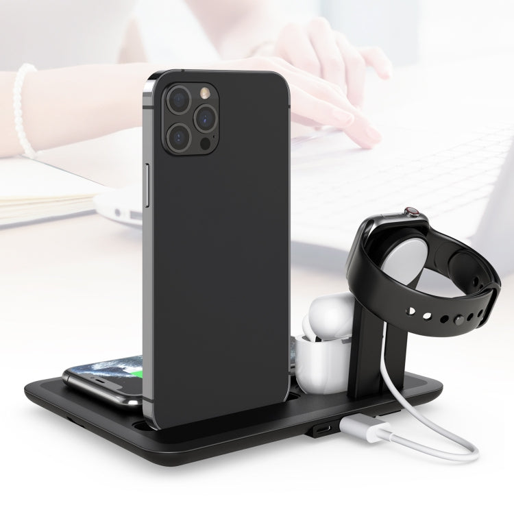 Base de Carregamento e Suporte para Telemóvel HQ-UD17 4 em 1 Carregador Sem Fios para iPhone, iWatch, AirPods e Outros Telemóveis Android, HQ-UD17