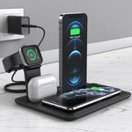 Base de Carregamento e Suporte para Telemóvel HQ-UD17 4 em 1 Carregador Sem Fios para iPhone, iWatch, AirPods e Outros Telemóveis Android, HQ-UD17