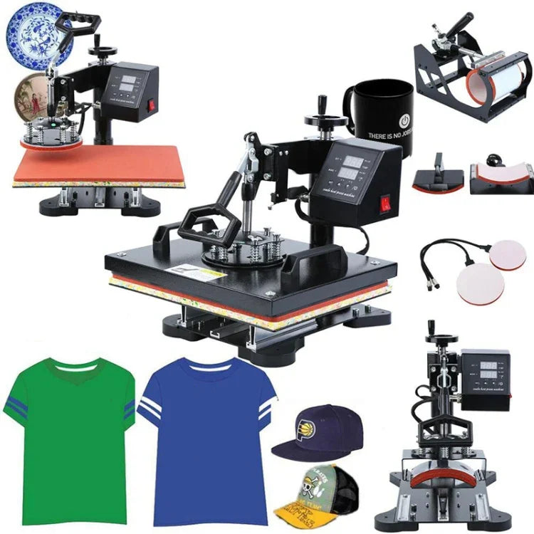 Máquina de Transferência de Calor 5 em 1 WL2938T 1200W para Impressão em T-shirts, Plugue EU, 1200W