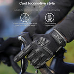 WEST BIKING YP0211208 Luvas de condução para motocicleta e bicicleta, dedos compridos, antiderrapantes, para ecrã tátil, M, L, XL