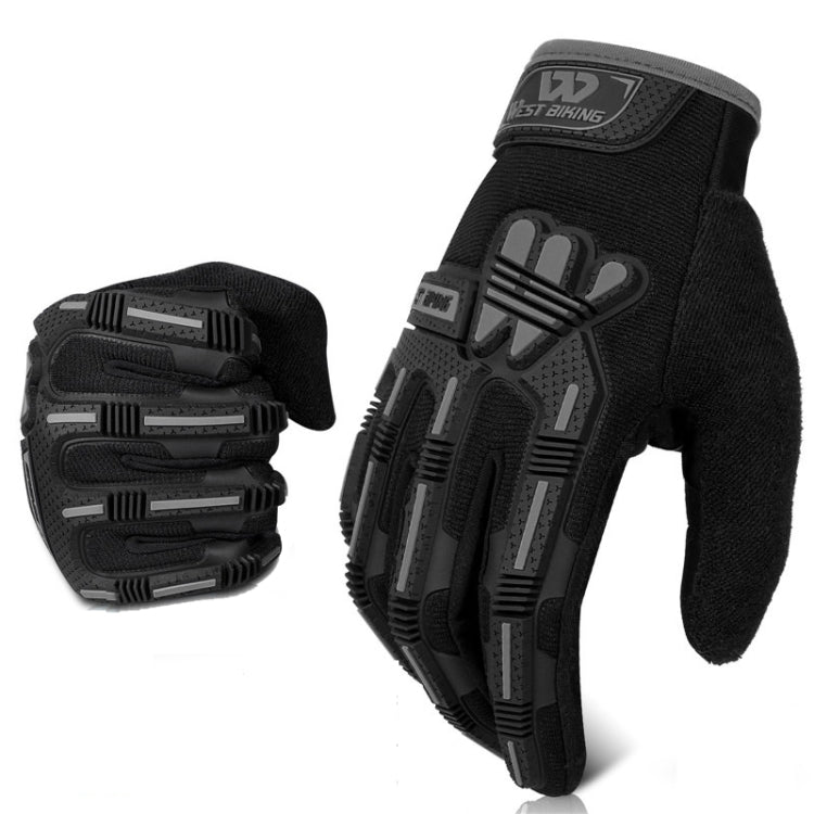 WEST BIKING YP0211208 Luvas de condução para motocicleta e bicicleta, dedos compridos, antiderrapantes, para ecrã tátil, M, L, XL
