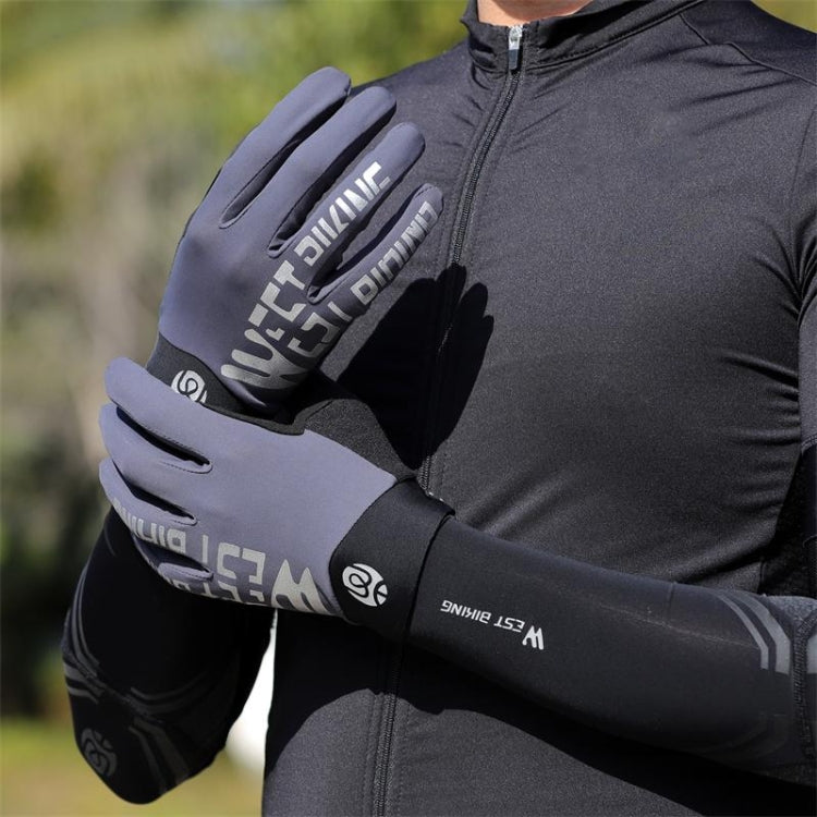 WEST BIKING YP0211214 Luvas de dedos compridos com absorção de choque, antiderrapantes, para ecrã tátil, luvas desportivas para ciclismo, M, L, XL