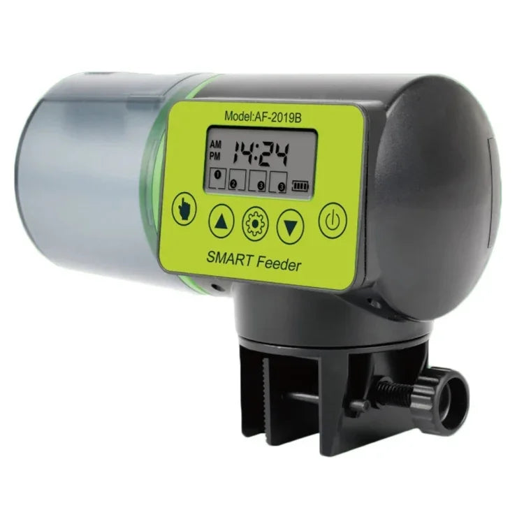 Alimentador Automático Inteligente com Temporizador para Aquário AquaBlue, Alimentador para Peixes Dourados, Grande Capacidade, Modelo: AF-2019B Versão em Inglês