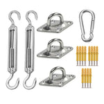 Acessórios em Aço Inoxidável 304 para Vela de Sombra ao Ar Livre, Parafusos para Cesto de Flores, Fecho de Porta Diamante, 18 Peças / Conjunto M5