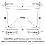 Acessórios em Aço Inoxidável 304 para Vela de Sombra ao Ar Livre, Parafusos para Cesto de Flores, Fecho de Porta Diamante, 18 Peças / Conjunto M5