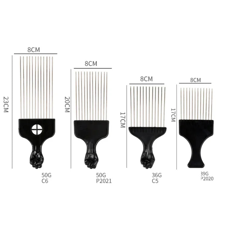 3 PCS Pente de Cabelo com Agulha de Aço para Cabeleireiro Pente de Óleo Pente de Cauda Apontada de Plástico, P2020, P2021, C6, C5