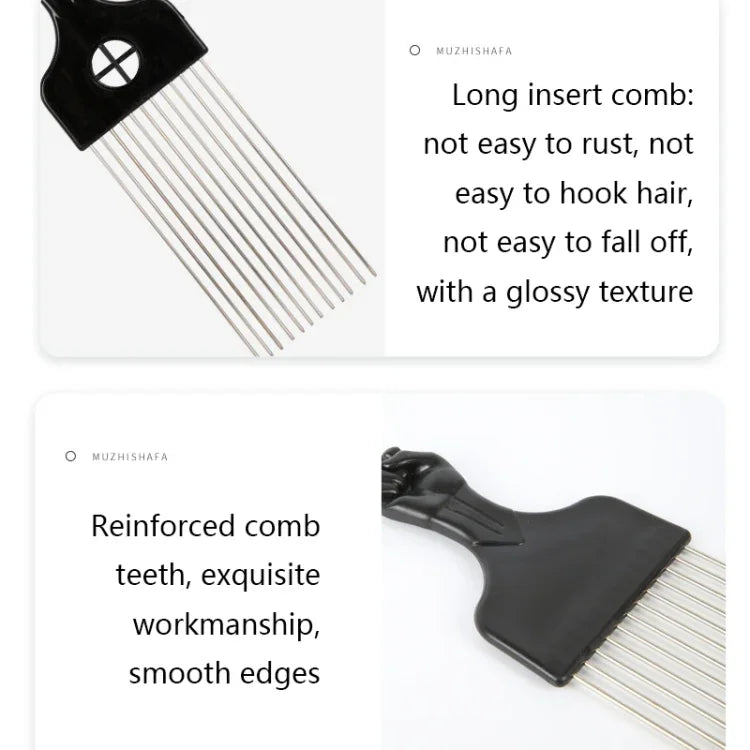 3 PCS Pente de Cabelo com Agulha de Aço para Cabeleireiro Pente de Óleo Pente de Cauda Apontada de Plástico, P2020, P2021, C6, C5