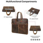 CONTACTS FAMILY CF3010 Mala multifuncional de couro Crazy Horse para portátil, para MacBook Pro 16 polegadas, para MacBook Pro 16 polegadas