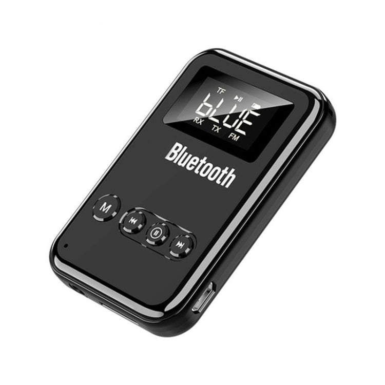 Adaptador Receptor e Transmissor Bluetooth 5.0 2 em 1 para Computador, Coluna, Carro FM, Preto