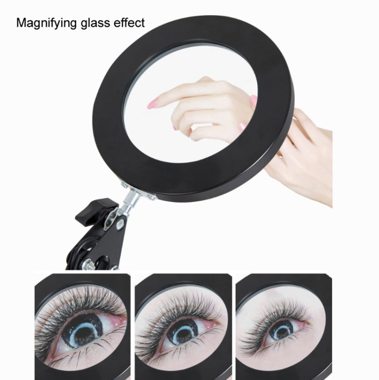 Candeeiro com Lupa 8X para Beleza, Unhas, Tatuagens, Reparação, Escritório e Leitura, Sem Lupa (Preto), Com Lupa (Preto)